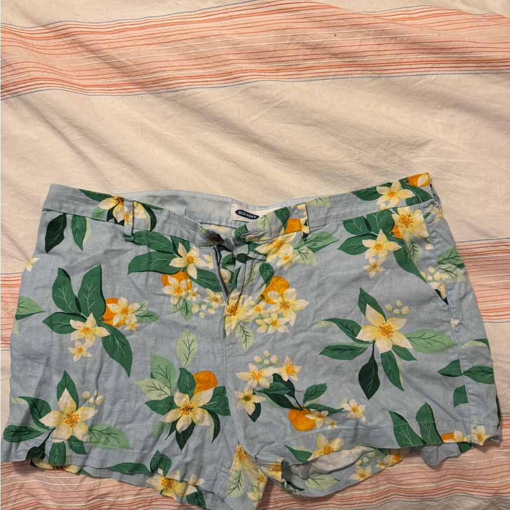 Old Navy Floral and Citrus Linen Feel Shorts